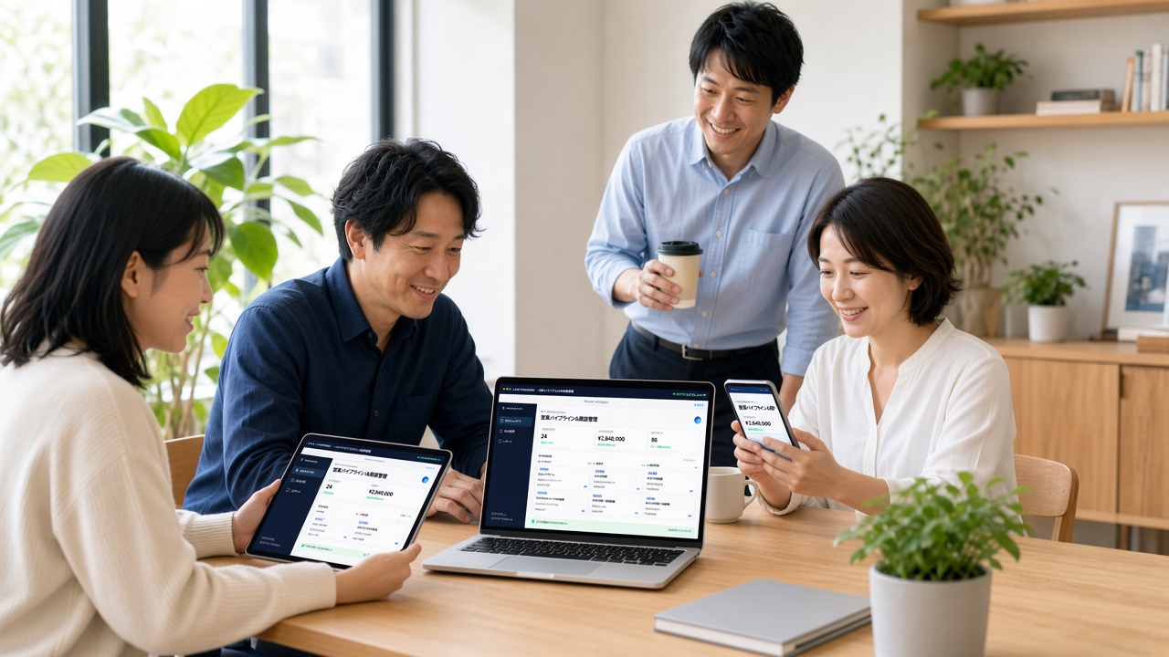 生成したアプリをPC・タブレット・スマートフォンで同時に使い始めるチーム